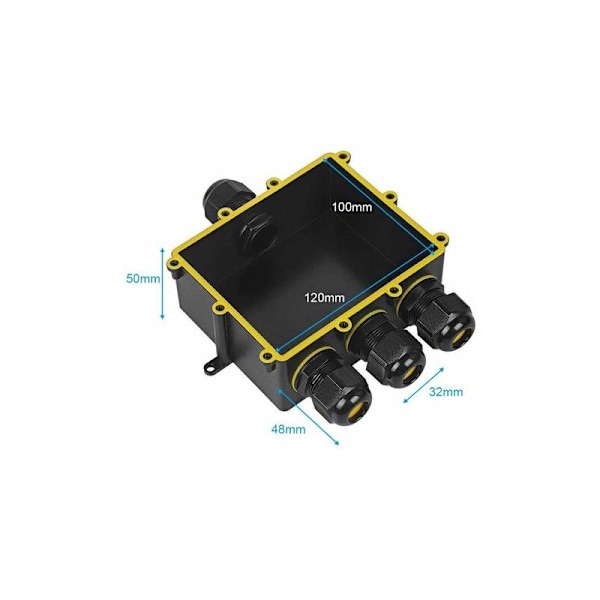 IP68 Vedenkestävä Ulkokäyttöinen Liitäntälaatikko 4-tieinen Suurempi Kaapelin Liitäntälaatikko Sähköliitäntälaatikko Ø 4-14 mm Kaapelille