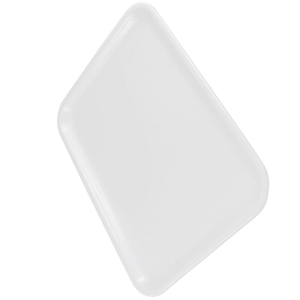 2 st 10 tum Långa Rektangulära Vita Plastserveringsbrickor