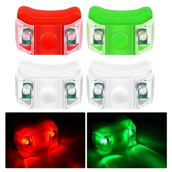12 x LED-veneenavigointivalot jahdille, moottoripyörälle, yökalastukseen (punainen, vihreä, valkoinen)