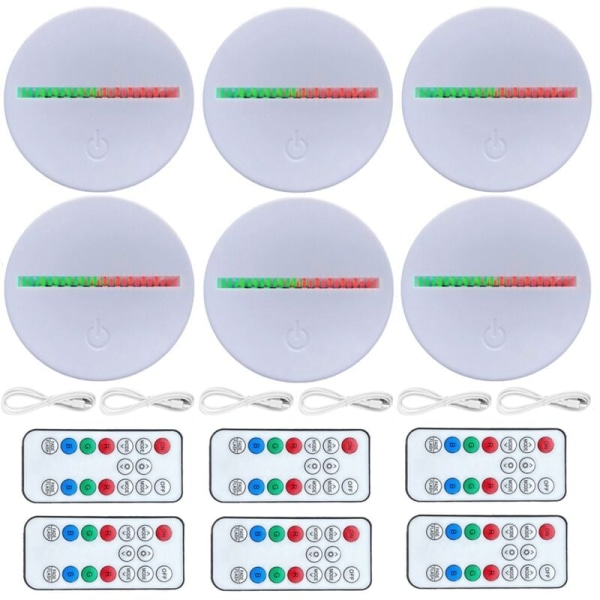 3D LED nattlyslampe base 7 fargetoner LED lampebase med fjernkontroll USB-kabel for akrylglass og hvit harpiks