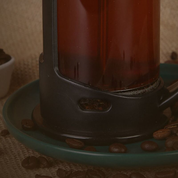 Presskanna Kaffebryggare Praktisk Kaffebryggare Multifunktionell Hållbar Kaffe Tekanna Rostfritt Stål Glas Kaffekanna 600ML