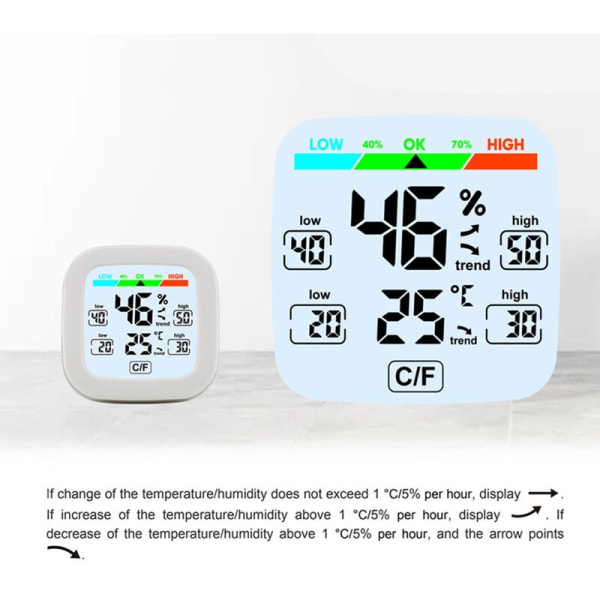 Digital hygrometer termometer med display komfort trendig väggklocka temperatur fuktighetssensor heminredning