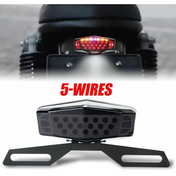 Universal Nummerpladelys Holder Bagbremse Blinklys LED Motorcykel