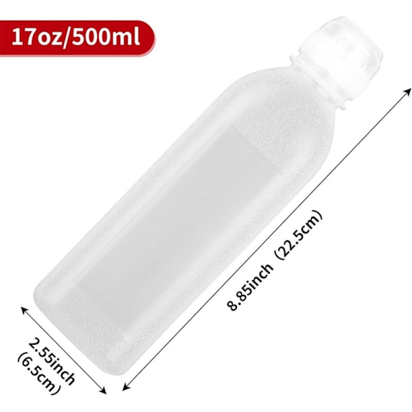 Squeezeflaskor för kryddor, såsflaskor, olivoljedispenser, ketchupflaskor, 3-pack 17 oz (500 ml)