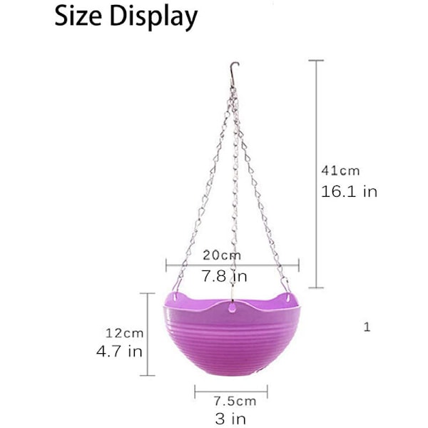 Plast hängande planter 3 st serie hängande korg inomhus utomhus rund växtkruka gräs orkidé rotting planter