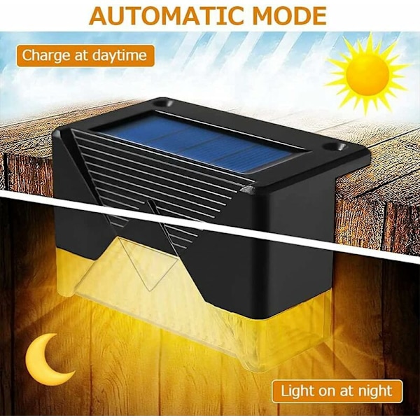 Portaalin Solar LED Puutarhavalo Vedenkestävä Lämpökestävä Portaanvalo Piha Lämminvalo, Led Puutarhavalo