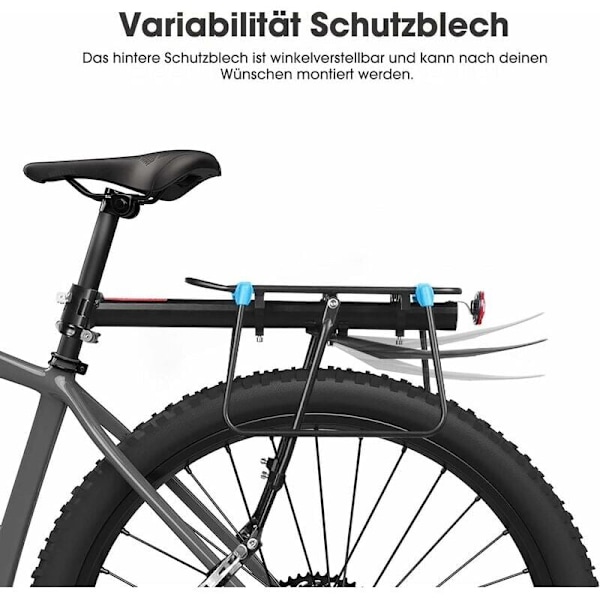 24-29 tommer cykelbagagebærer, justerbar aluminiumslegering MTB bagagebærer med reflektor, hurtigudløser og monteringscykelholder, maks. belastning 100 kg