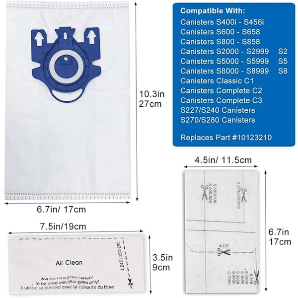 Pölypussi GN-imureille C3, Complete C2, Classic C1, S400, S600, S800