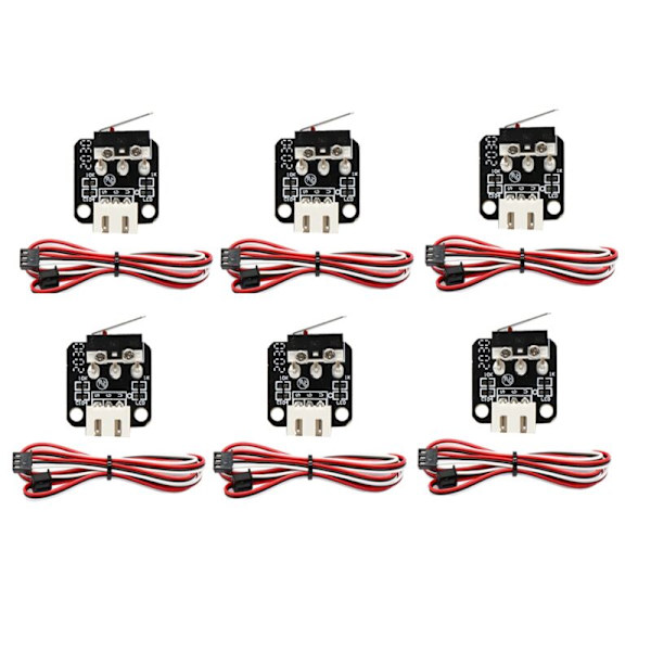 6 st 3D-skrivartillbehör Z/Z Stoppgränsbrytare 3-stifts N/ON/C Använd Mini-brytare för -10-serien