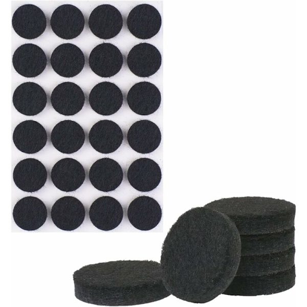 72 stk. filtglider, 20mm sorte selvklæbende gulvbeskytter filtpude, 5mm tyk, møbelglider til møbelben (runde, 20mm)