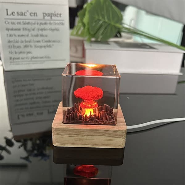 Soppsky Atomsopple Lampe, Atom Bombe Modell Atmosfære Lampe Dekorasjon Kreative Gaver til Barn