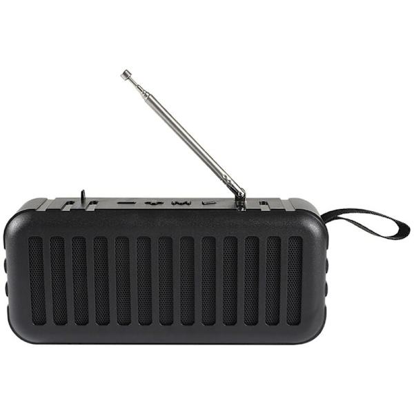 Solardrevet bærbar Bluetooth-høyttaler med lommelykt for utendørs bruk, støtter kort / U-disk / FM, svart