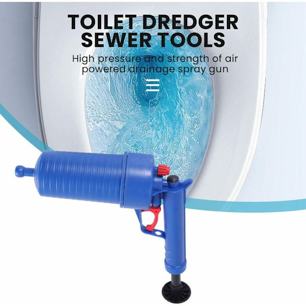 Luftpistol Afløb Kraftig Manuel Vask Plunger Åbner Rengørings Pumpe til Toilet Badeværelse Køkken Bruser Badekar Rør Mund