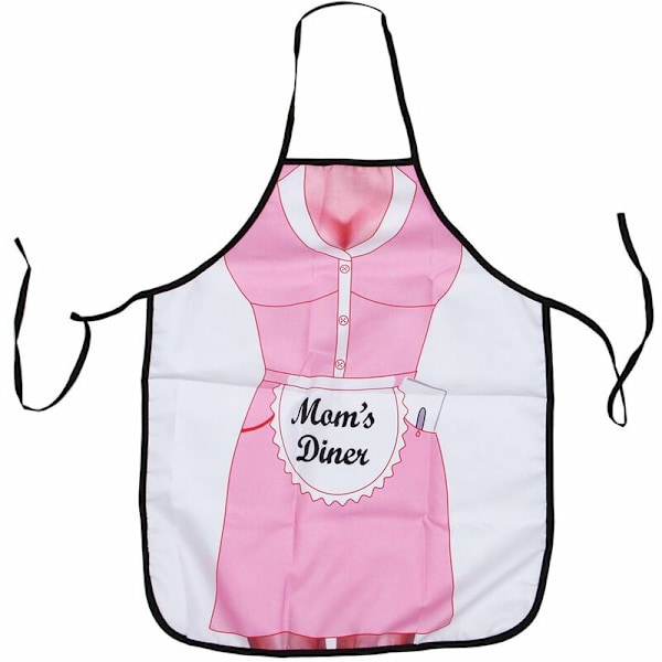 “Mom'S Diner” Helt Justerbart Förkläde, Vit