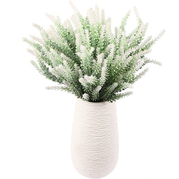 10 stk. kunstige lavendelbuketter i flok - falske planter til bryllup, brudebuket, køkkenborddekoration, hvid
