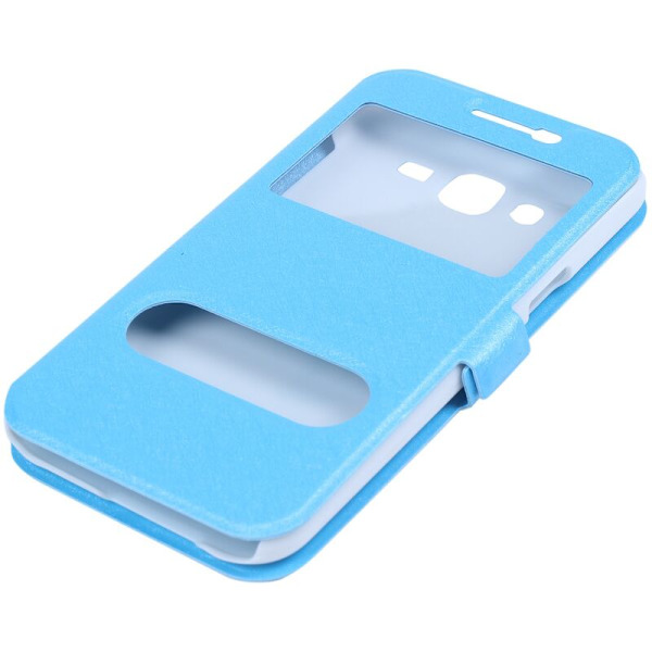 Stativ Flip Holder Etui Deksel for Galaxy J5 Farge: Blå