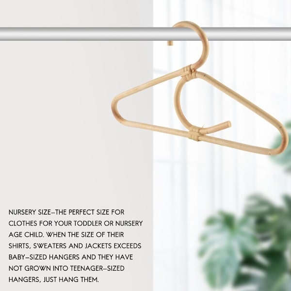 Rattan Tøj Bøjle Stil Børn Tøj Organizer Rack Børn Bøjle Børneværelse Dekoration Bøjle til Tøj