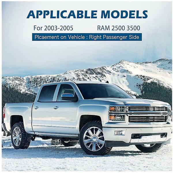 Auton aurinkovarjo matkustajalle ilman lamppua Ram 1500 Ram 3500 5.7l 5.9l 2002-2005 1ct18tl2aa