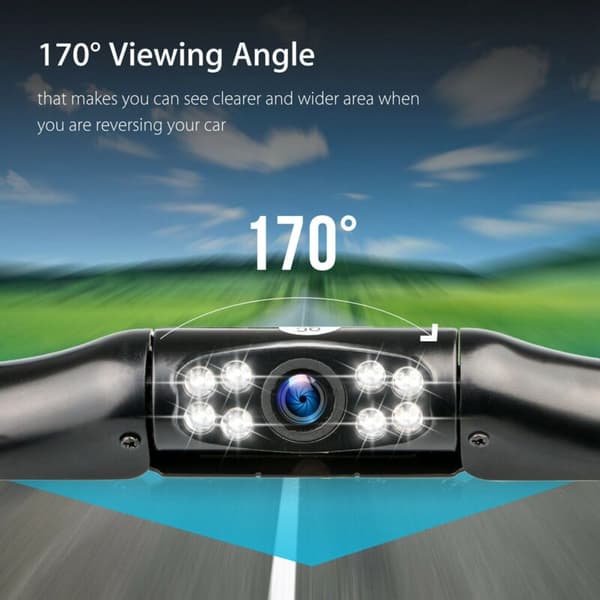 8 LED-yönäkövalo auton peruutuskamera vedenpitävä 170 Celsiusar pysäköinti