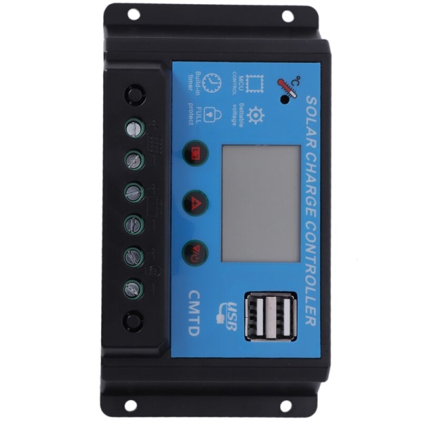 20A Automatisk LCD Solcelle Laderegulator Strømdisplay US M6I4 Amerikansk