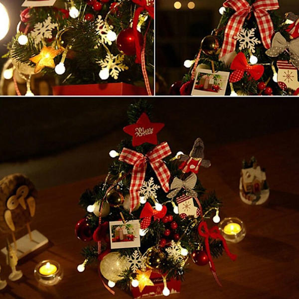 Mini julgranpaket 50 cm skrivbordsmini julgran dekoration dekorativ låda - juldekoration typ A