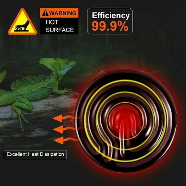 25W Emitter Radiator Pet Infrarød Pære Keramisk Varmeapparat, Reptil Lampe til Padder, Slange, Fugle, Skildpadde, Kat, Hund