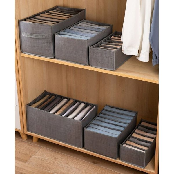 Skab Skuffe Organizer til T-shirts Jeans Skjorter Garderobe Organisering System Opbevaringsboks B