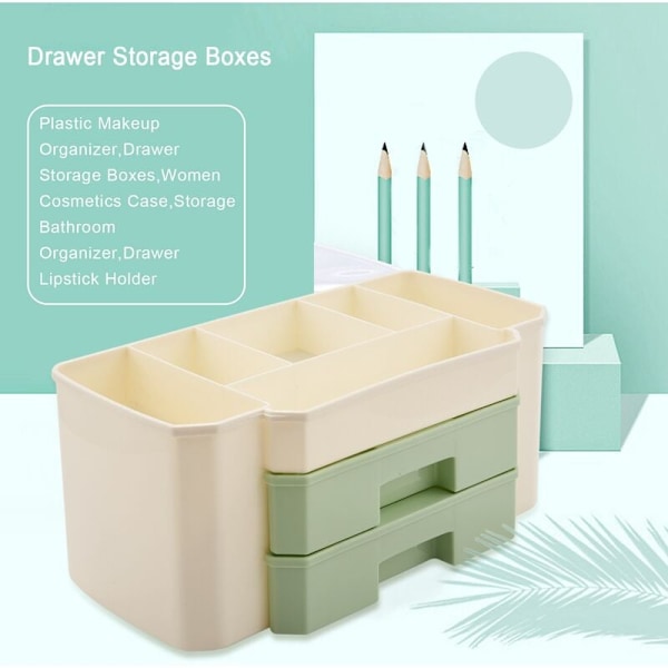 Plastik Makeup Organizer Skuffe Opbevaringsbokse Kvinder Kosmetiske Etuier Smykker Neglelak Opbevaring Badeværelse Organizer