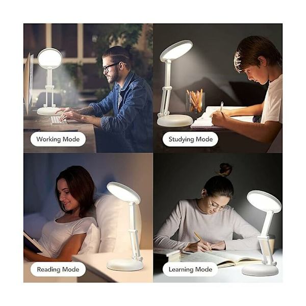 Bærbar & Foldbar LED Bordlampe, Ledningsfri Bordlampe Genopladelig LED Lampe, Børneværelseslampe Børnebordlampe, Ledningsfri Natlampe, LE