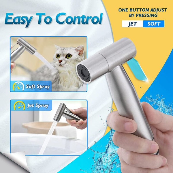 Bidet Sprayer for Toilet, Handheld Sprayer Kit med justerbar stråle for håndholdt Bidet Cloth Diaper Sprayer