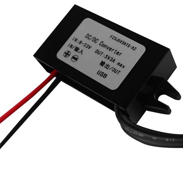 12V (8-23V) - 5V 3A USB DC Autonjännitekonvertteri Säädinmoduuli Moottoripyörän Latausadapteri