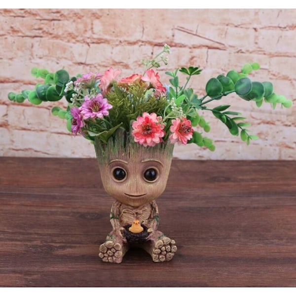 aby Groot Blomsterpotte - Innovativ Leddet Figur for Planter og Blyanter fra den Klassiske Filmen Jeg Er Groot