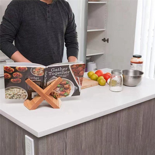 2 st Köksbokställ, Handgjorda Träfärgade Köksbokställ, Recept för Visning, Lantlig Stil