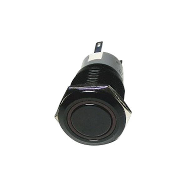 Momentär tryckknapp 1NO1NC Svart metallhölje med LED-ring Passar för 19mm 3/4 tum hål 220V Rött ljus