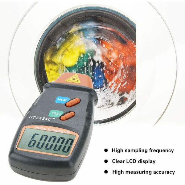 Digitalt turteller, DT-2234C + Mini RPM-tester Kontakt LCD-måler Bærbar digital fototurteller