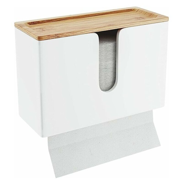 Vægmonteret Håndklæde Dispenser Køkken og Badeværelse Papir Dispenser Vægmonteret Papirhåndklæde Dispenser Bordserviet Holder Ark for Ark, Foldet