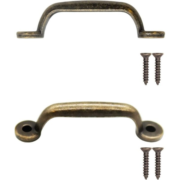 10 kpl Antiikkipronssiset Vetimet Laatikoille, Kaappeihin, Komodeille, Keittiöihin, Sivupöytiin, Rinnukkamalleihin, 90 x 22 mm