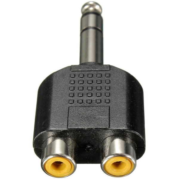 6,35 mm lydadapterkonverter 1/4 tommers hann til stereo dobbel RCA Y-splitter