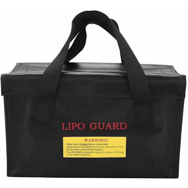 Beskyttende veske Eksplosjonssikker Lipo Batteri Sikkerhetspose Brannsikker Sikkerhetspose med Håndtak for Lading og Oppbevaring (Svart)-