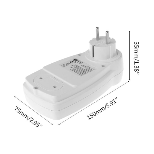 Wattmeter 230 V/16 A - Elforbrugsmåler - Elforbrugsomkostningskontrolstik - Energimålerstik med stor LCD-skærm