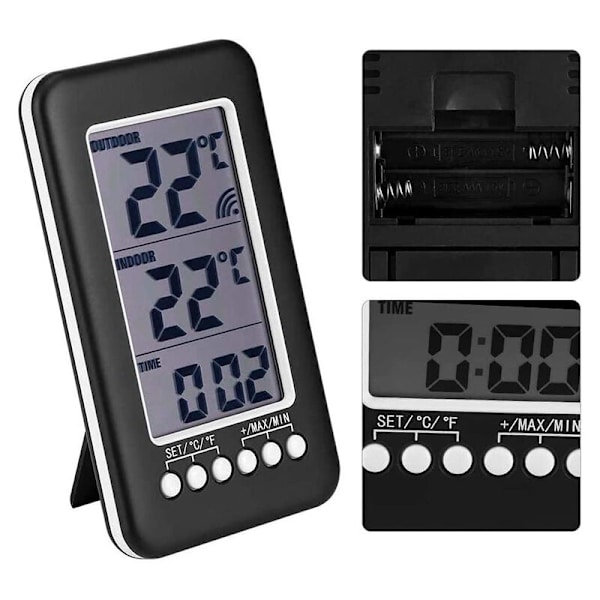 Inomhus termometer, stor digital LCD-termometer temperaturmätare övervakningsrum termometer sändare mätare