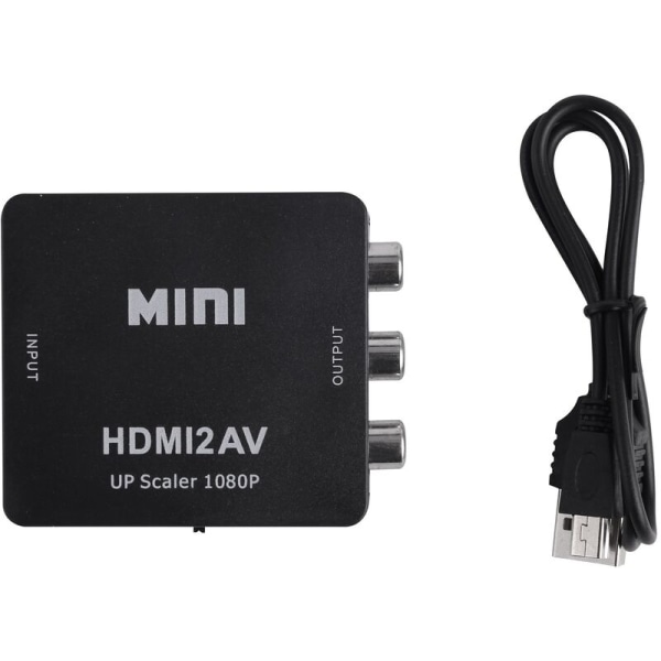 MINI To 3RCA CVBS Composite Video AV Converter Adapter TV PS3 VCR DVD Black