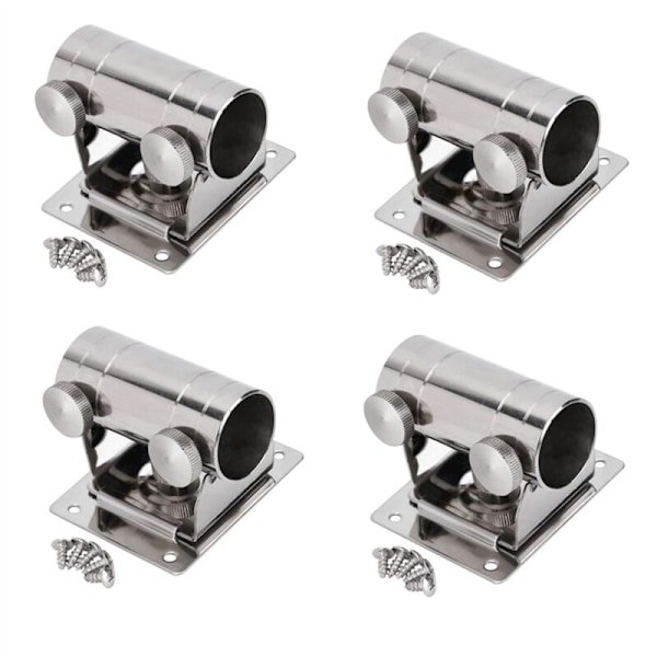 4X Fiskeparasollbaseholder, Justerbar i Rustfritt Stål for Fiskeboks