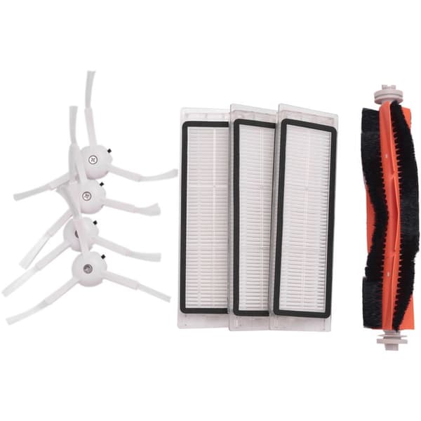 1 sett med 3 stk HEPA-filter + 4 stk sidebørste + 1 stk hovedbørste egnet for Xiaomi Mi Robot Vacuum Cleaner deler tilbehør