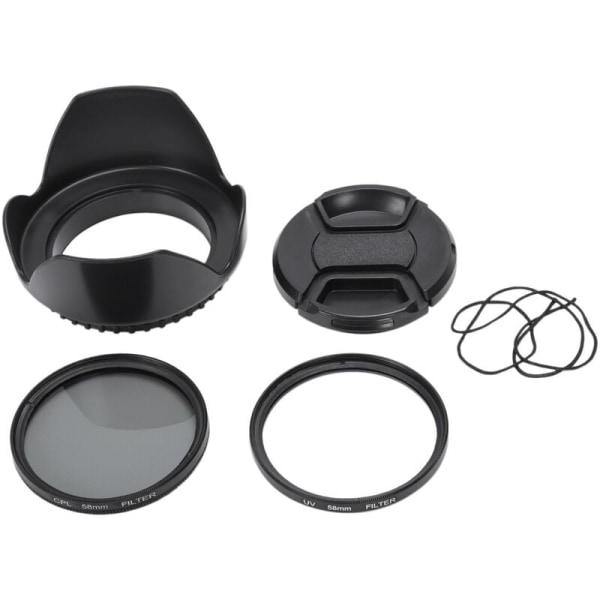 58mm UV-filterkit til 700D 100D 600D 1200D objektivhættedæksel