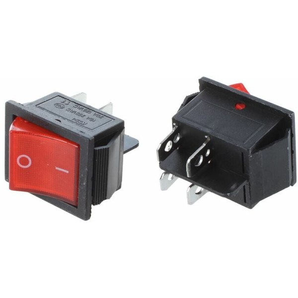 SODIAL(R) 2 st KCD4 DPST PÅ-AV 4 stift båtrockerswitch 15A/20A AC 250V/125V