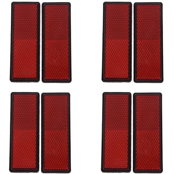 8X Red Rectangle Reflectors Universal for Motorcycles Dirt Bikes