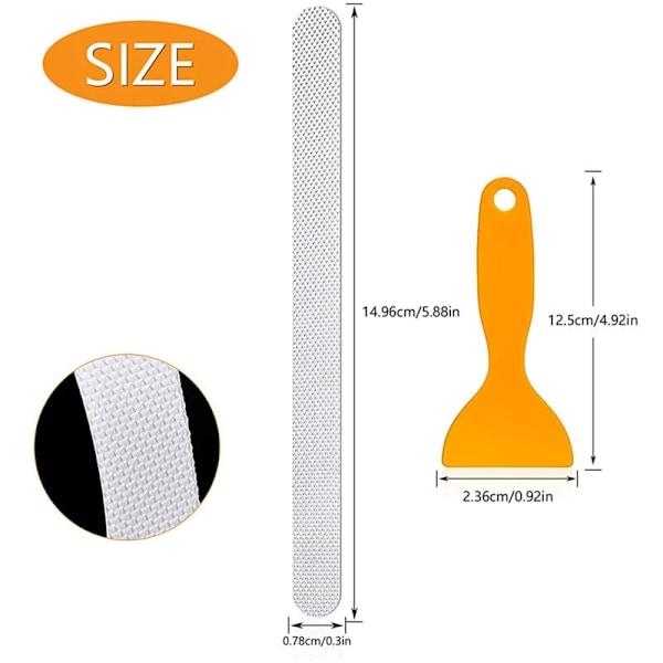 36 stk. Anti-Skli Strimler, Transparente Håndtak Grip Strimler, Anti-Skli Matter, Gulv, Badekar