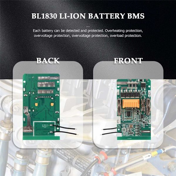 BL1830 Litium-jon Batteri Laddningsskyddskort för 18V Elverktyg BL1815 BL1860 LXT400 Bl1850