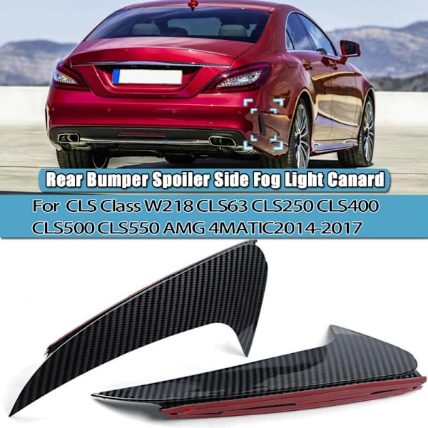 Bakre Canard Spoiler Vent Trim Fiber Bumper Splitter för Class W218 CLS250 CLS400 CLS500 14-17